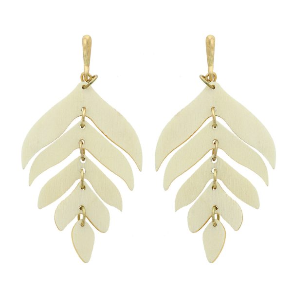 Ivory Wood Fern Earrings