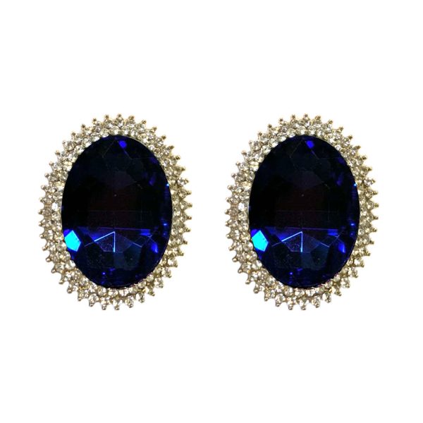 Oval Rhinestone Earrings