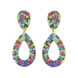 Dangly Multi-Color Teardrop Earrings