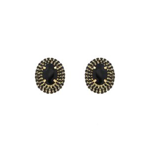 Black Tri-Halo Stud