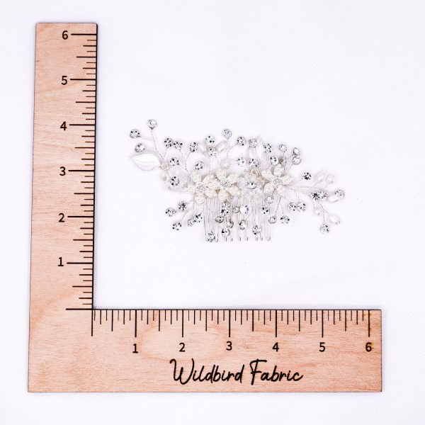 Silver Floral Jewel Hair Comb