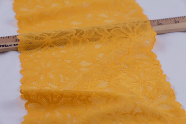 Light Autumn Gold Frangipani Flower Lace