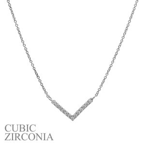 Silver Small V Necklace