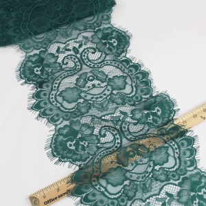 Nile Green French Lace with Roses