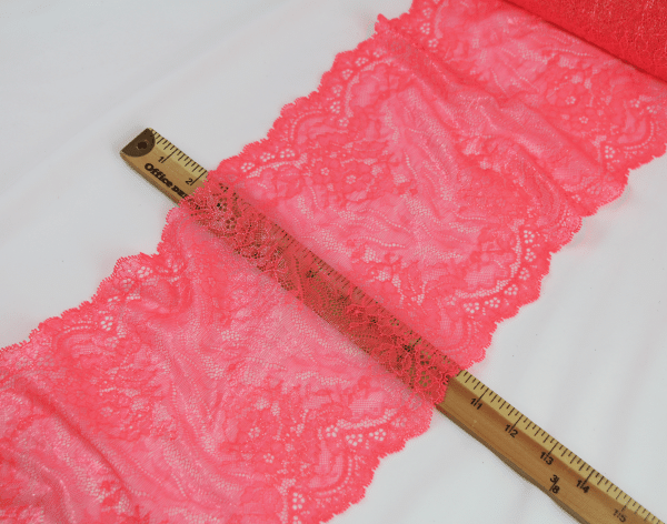 Shiny Neon Coral Lace - Image 2