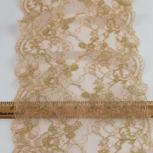 Shiny Petal Pink French Lace with Gold
