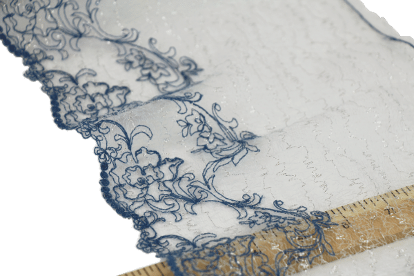 Shiny Soft Blue Tulle lace