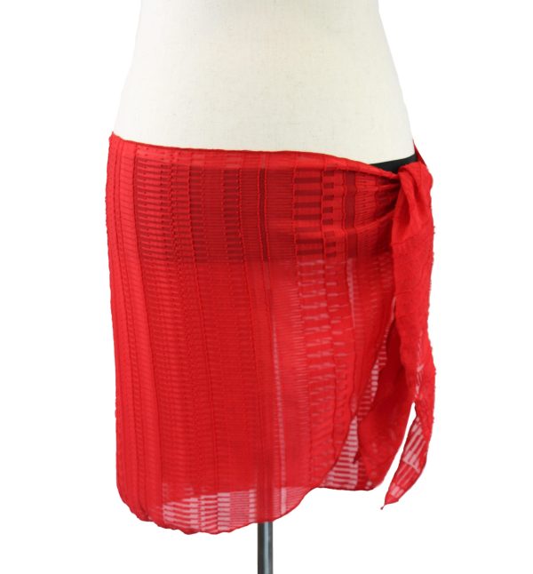 Cherry Red Textured Sarong