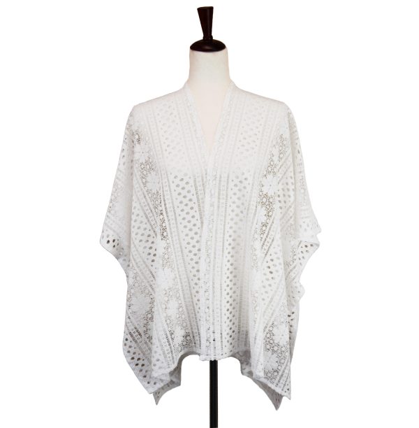 Vertical Striped Cover Up - White