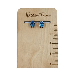 Light Blue Teardrop Stud Earrings