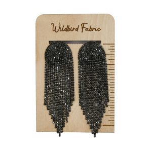 Black Half Moon Earrings