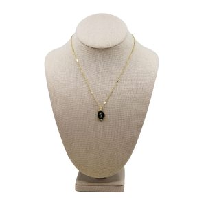 Black Flower Pendent Necklace