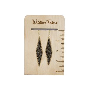 Black Rhinestone Chainmail Earrings