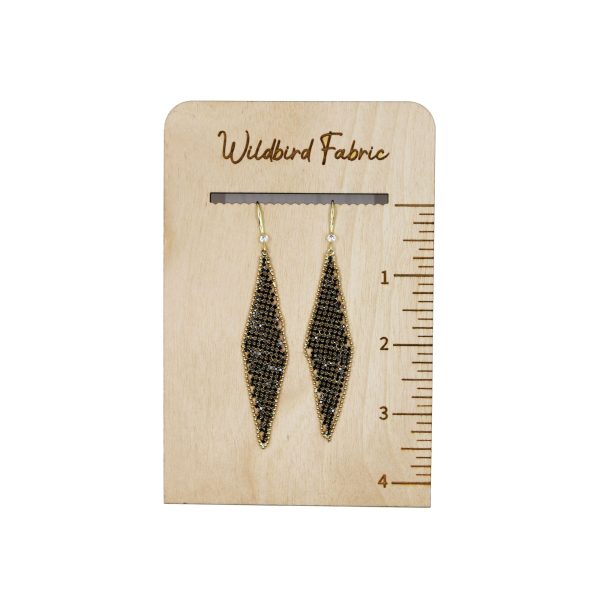 Black Rhinestone Chainmail Earrings