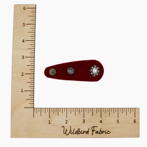 Red Velvet with Antique Button Clips