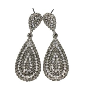 Silver Oriental Teardrop Earrings