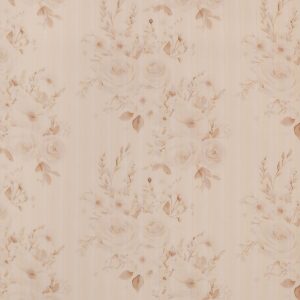 Soft Blush Floral - Eggshell Stripe Texture